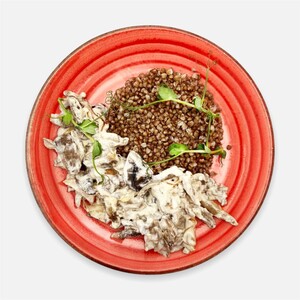 Бефстроганов из говядины с гречкой